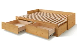 Ausziehbett 80/160x200cm "Jasmin" Kiefer massiv laugenfarbig