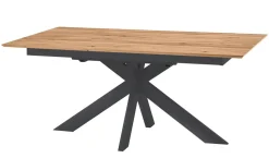 Ausziehtisch verschieden Größen 'Locarno' Wildeiche massiv & Metall anthrazit 200/285x100 cm