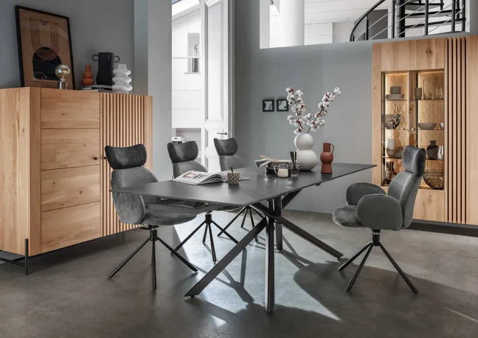 Auszugstisch 160(240)x90cm 'Amalfi' Steinoptik Stern-Gestell
