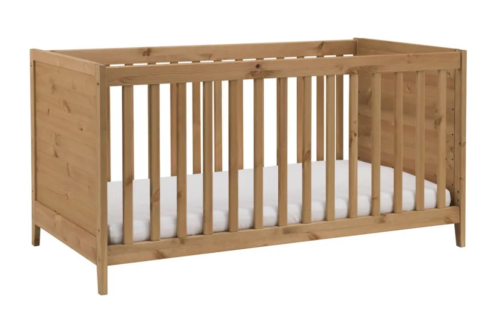 Babybett "Maja" Kiefer massiv laugenfarbig