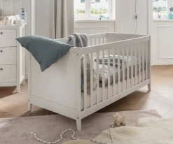 Babybett "Maja" Kiefer massiv weiß lackiert