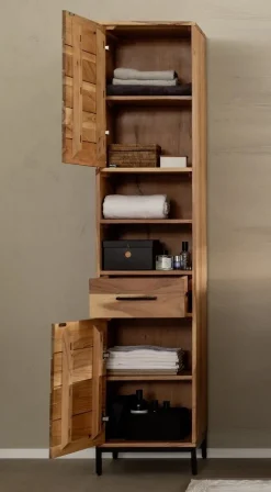 Badhochschrank 40x180cm 'Albany' Akazie massiv lackiert