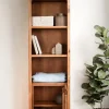 Badhochschrank 45x185cm 'Dakar' Akazie massiv lackiert