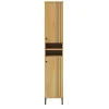 Badhochschrank 35x190cm 'Detroit' Kiefer massiv eichefarbig & schwarz