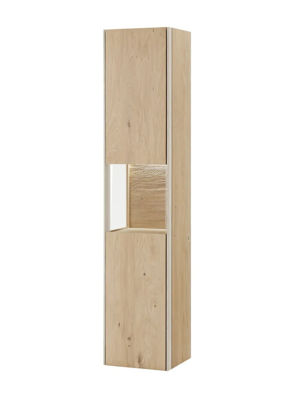 Badhochschrank 39x173cm inkl.Beleuchtung 'Avallon' Wildeiche geölt & creme Links