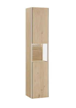 Badhochschrank 39x173cm inkl.Beleuchtung 'Avallon' Wildeiche geölt & creme Rechts