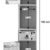 Badhochschrank 30x192cm 'Kjoto' Akazie massiv hell