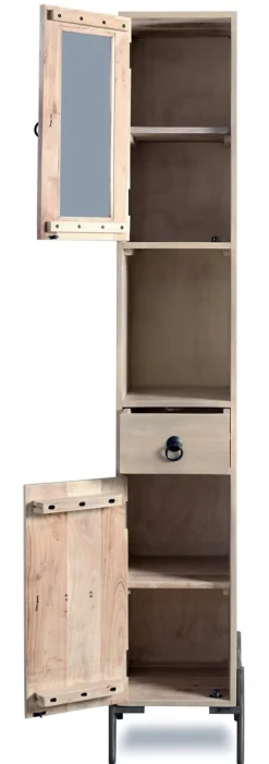 Badhochschrank 30x192cm 'Kjoto' Akazie massiv hell