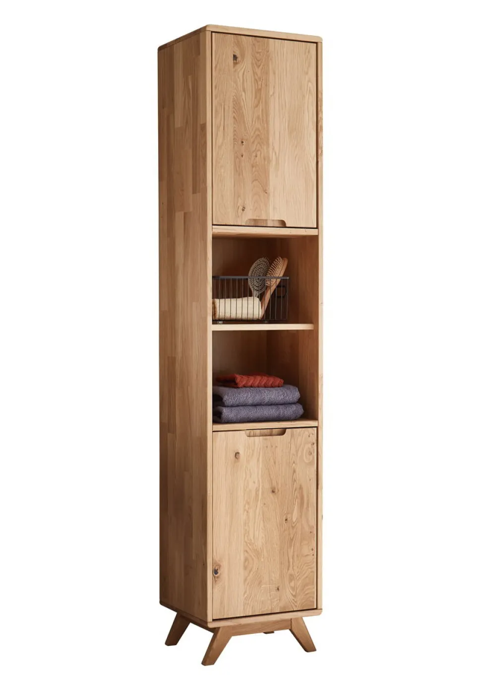 Badhochschrank 40x190cm 'Memphis' Wildeiche massiv geölt