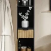 Badhochschrank 30x190cm 'Namibia' Eiche & Mango schwarz