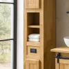 Badhochschrank 45x185cm 'Oakland' Eiche massiv geölt