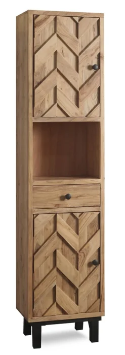 Badhochschrank 45x190cm 'Ontario' Akazie massiv