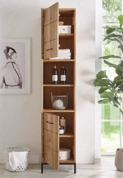 Badhochschrank 40x190cm 'Orlando' Wildeiche massiv geölt