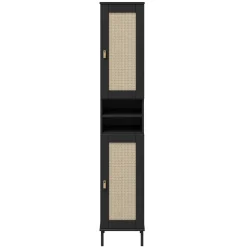 Badhochschrank 35x190cm 'Seattle' Kiefer massiv schwarz
