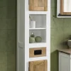 Badhochschrank 45x185cm 'Slyder' Mango weiß & natur