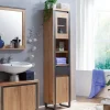 Badhochschrank 45x190cm 'Taipeh' Wildeiche & Metall gebürstet