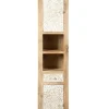 Badhochschrank 45x190cm 'Tibet' Mango natur & weiß antik
