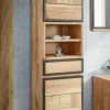 Badhochschrank 45x185cm 'Timbero' Eiche massiv hängend oder stehend