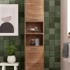 Badhochschrank 40x190cm "Winston" Akazie massiv sägerau