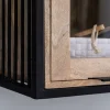 Bad komplett 5-tlg. 'Brooklyn' Mango & Metall schwarz Glasoberschrank