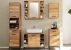 Badmidischrank 67x116cm 'Albany' Akazie massiv lackiert
