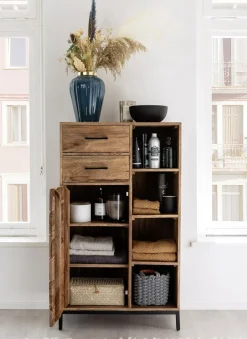 Badmidischrank 67x116cm 'Hudson' Sheesham gebeizt