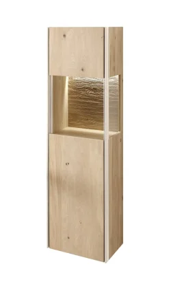 Badmidischrank 39x134cm inkl.Beleuchtung 'Avallon' Wildeiche geölt & creme Rechts