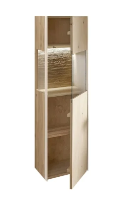 Badmidischrank 39x134cm inkl.Beleuchtung 'Avallon' Wildeiche geölt & creme Links