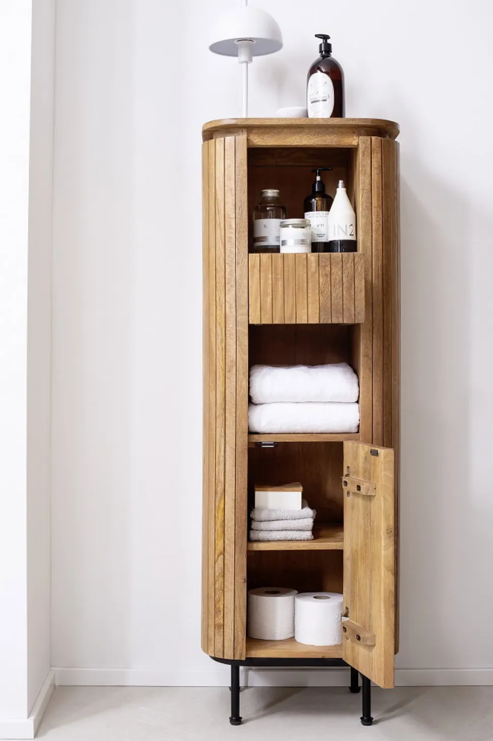 Badmidischrank 45x135cm 'New Orleans' Mango honigfarben