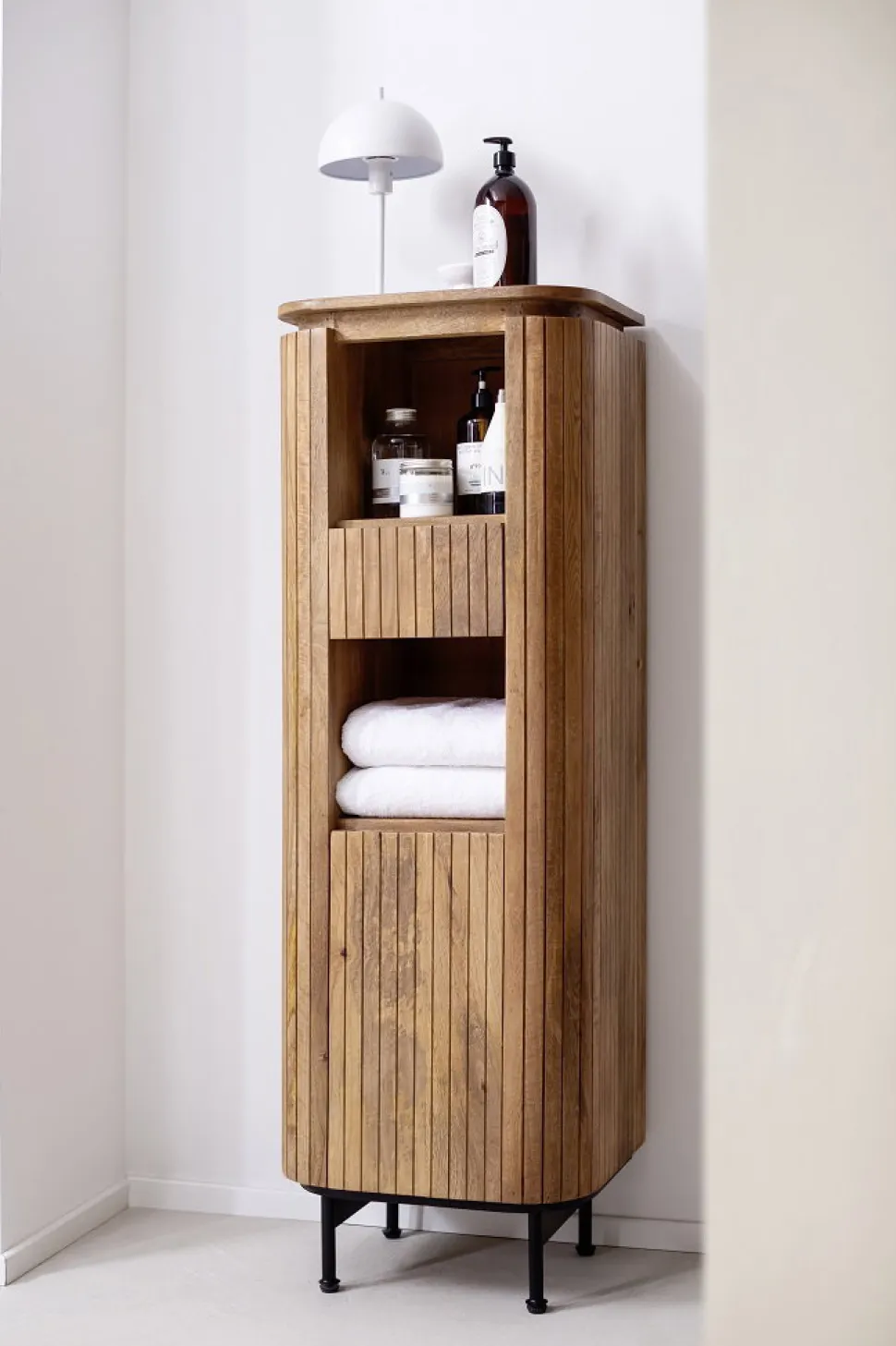 Badmidischrank 45x135cm 'New Orleans' Mango honigfarben