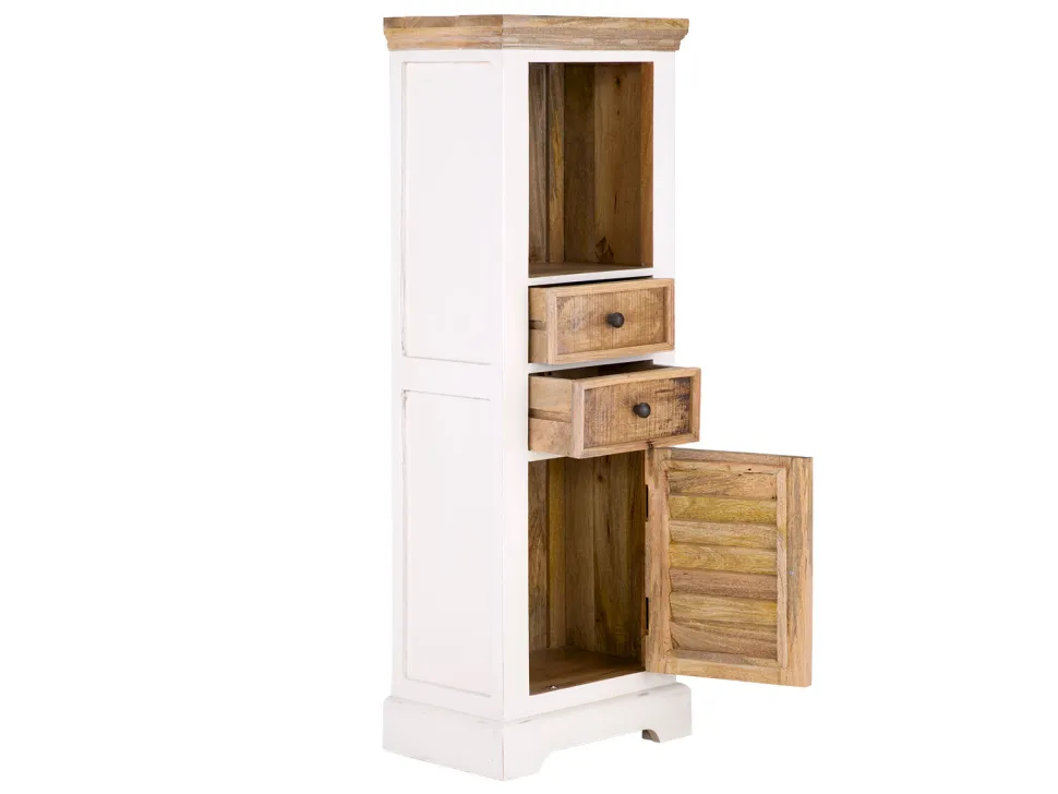 Badmidischrank 45x130cm 'Nizza' Mango weiß natur
