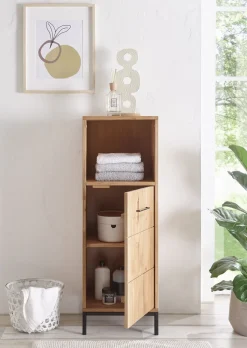 Badmidischrank 40x115cm 'Orlando' Wildeiche massiv geölt