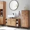 Badmidischrank 40x115cm 'Orlando' Wildeiche massiv geölt 2 SK