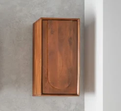 Badoberschrank 32x62cm 'Curves' Mango massiv dunkelbraun