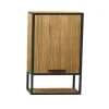Badoberschrank 35x60cm 'Derry' Eiche massiv & Metall schwarz