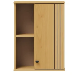 Badoberschrank 52x70cm 'Detroit' Kiefer massiv eichefarbig & schwarz