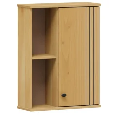 Badoberschrank 52x70cm 'Detroit' Kiefer massiv eichefarbig & schwarz