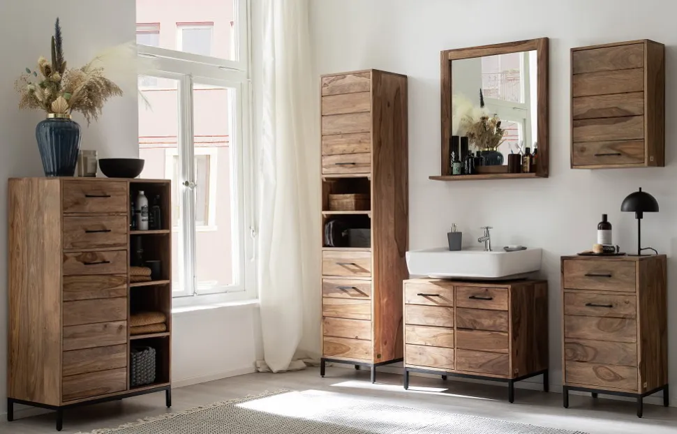 Badoberschrank 40x60cm 'Hudson' Sheesham gebeizt