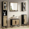 Badoberschrank 30x70cm 'Namibia' Eiche & Mango schwarz