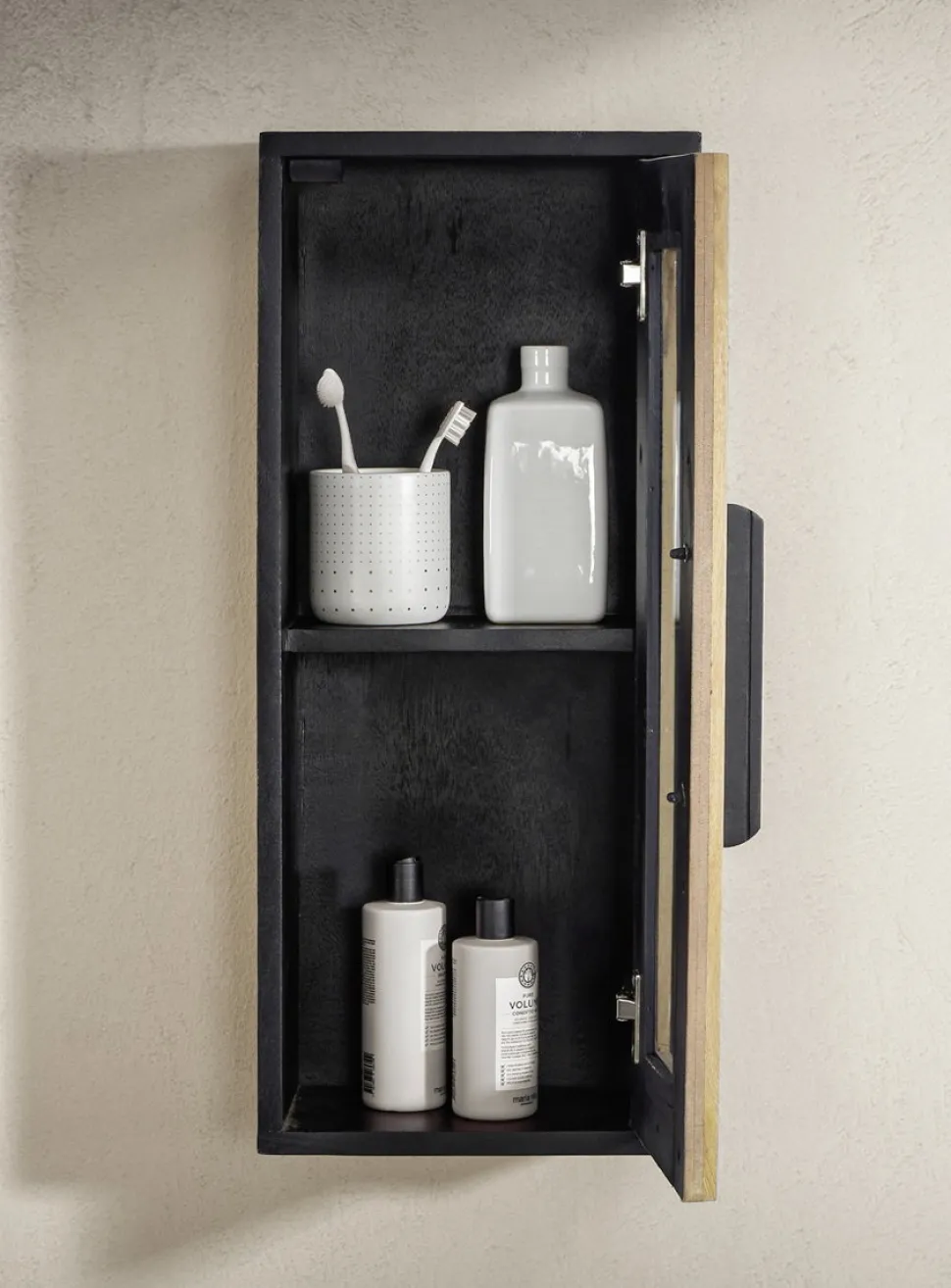 Badoberschrank 30x70cm 'Namibia' Eiche & Mango schwarz