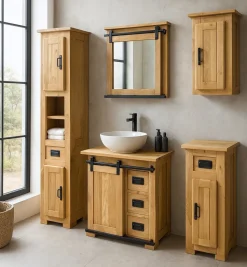 Badoberschrank 42x60cm 'Oakland' Eiche massiv geölt