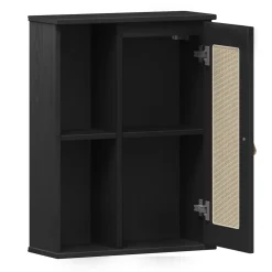 Badoberschrank 52x70cm 'Seattle' Kiefer massiv schwarz
