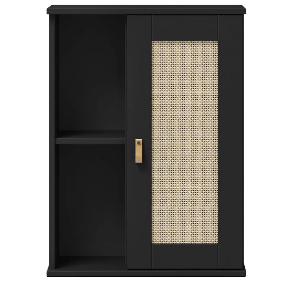 Badoberschrank 52x70cm 'Seattle' Kiefer massiv schwarz