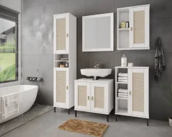 Badoberschrank 52x70cm 'Seattle' Kiefer massiv weiß