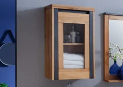 Badoberschrank 45x70cm 'Taipeh' Wildeiche & Metall gebürstet