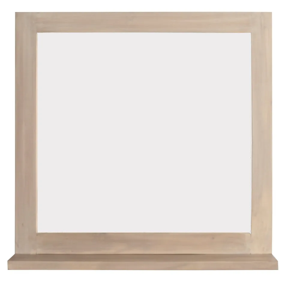 Badspiegel mit Ablage 70x70cm 'Kjoto' Akazie massiv