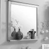 Badspiegel 75x75cm 'Genua' Akazie gebürstet