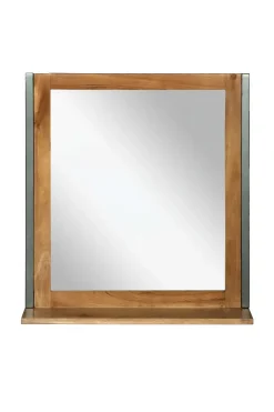 Badspiegel 68x75cm 'Havanna' Akazie & Metall