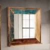 Badspiegel 70x70cm 'Hawkins' recyceltes Altholz mehrfarbig lackiert