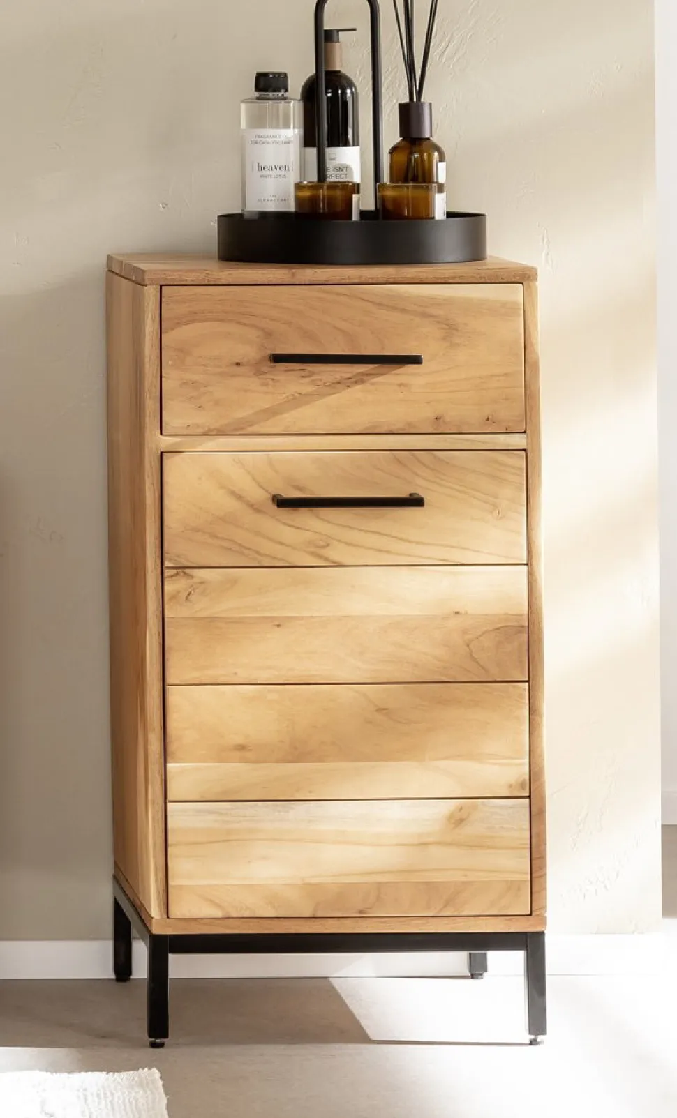 Badunterschrank 40x77cm 'Albany' Akazie massiv lackiert